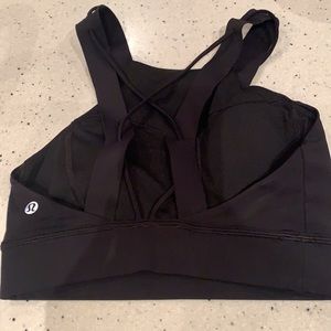 Lululemon black high neck sports bra practically brand new